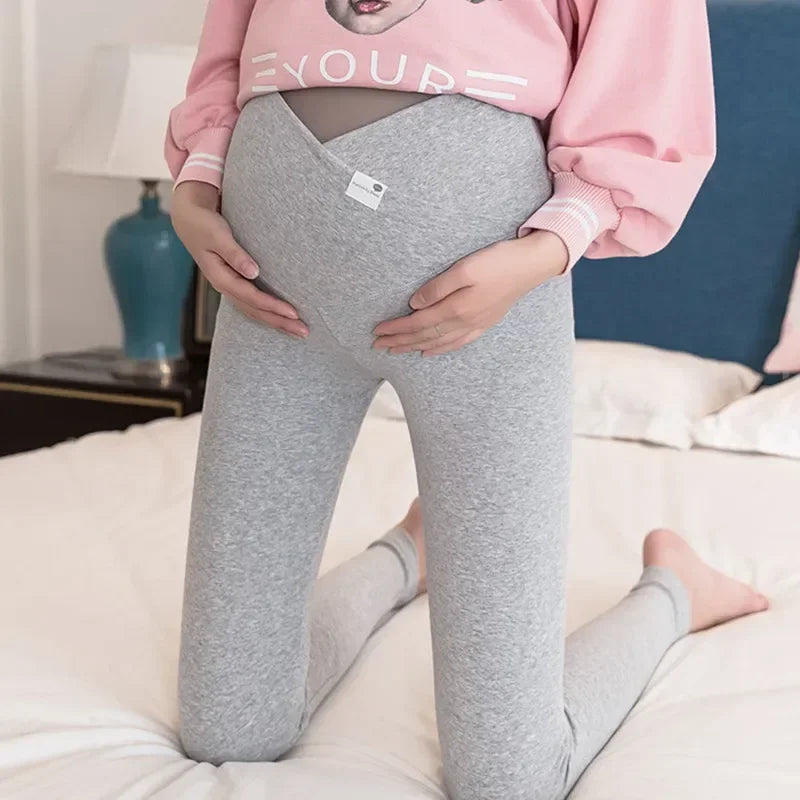 Legging maternité coton Mybooni — Taille basse slim décontracté printemps automne