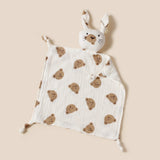 Doudou chat en mousseline coton pour nouveau-né