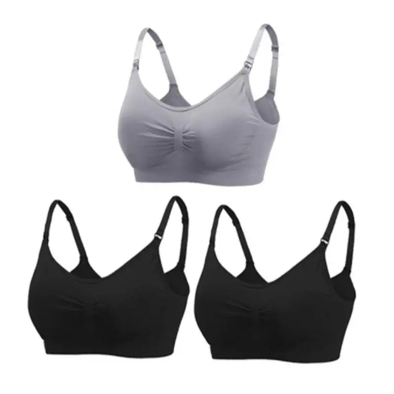 Lot 3 soutiens-gorge d'allaitement coton respirant grande taille push-up