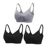 Lot 3 soutiens-gorge d'allaitement coton respirant grande taille push-up