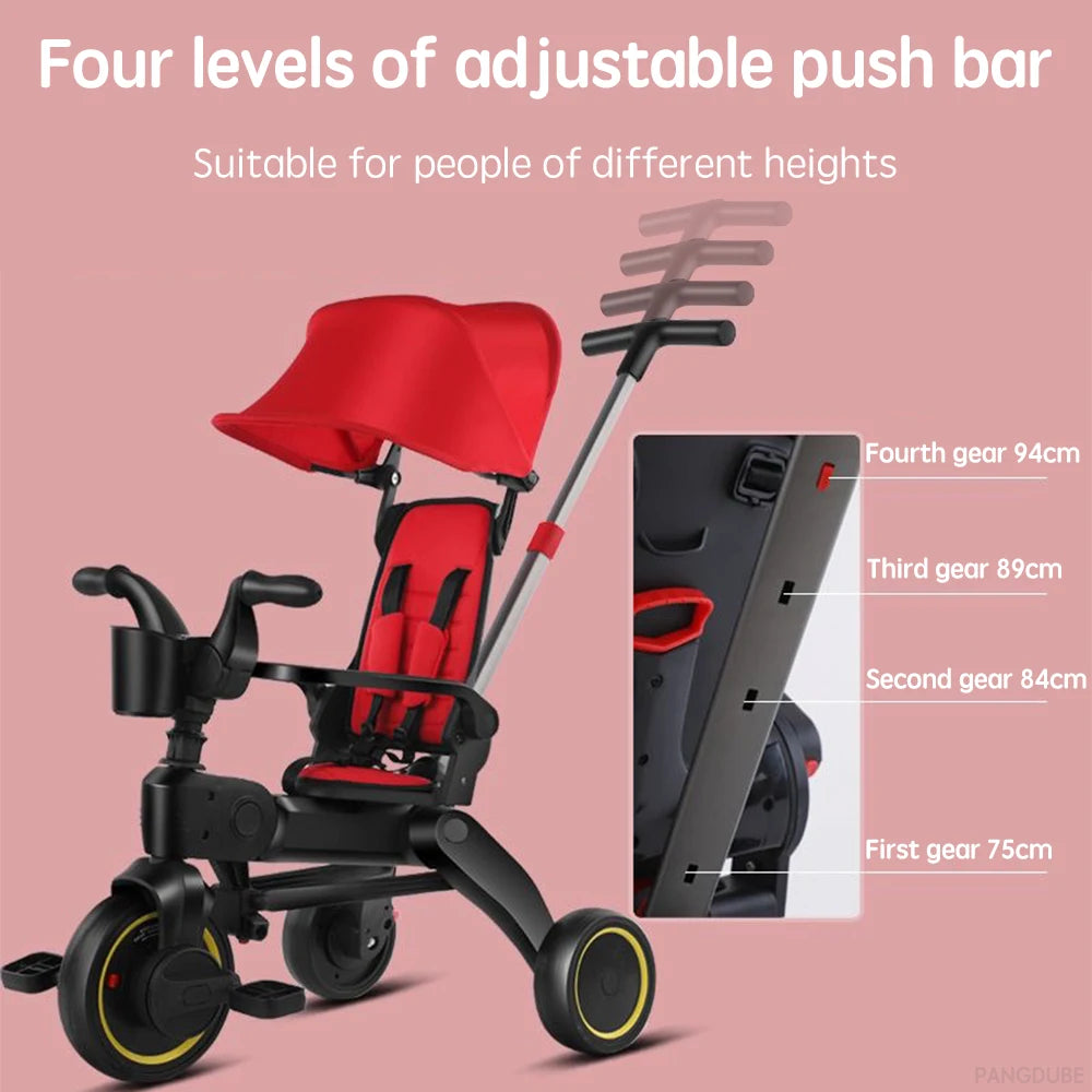 Poussette tricycle pliable Bouni — Ultra-légère 6,8 kg bébé 1-6 ans
