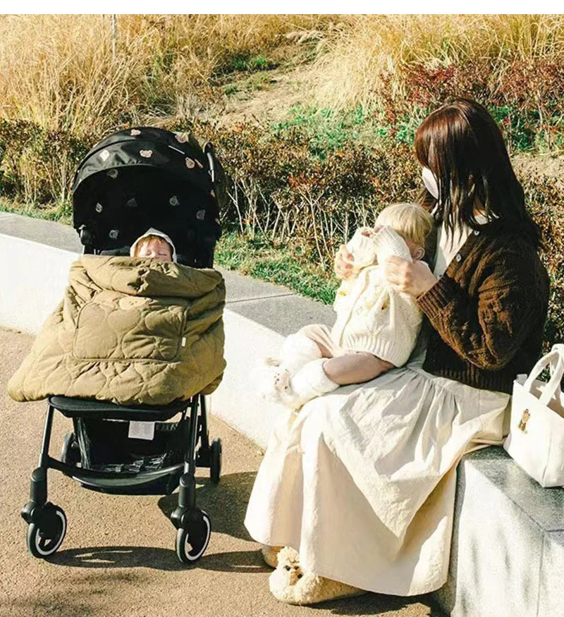 Cape à capuche bébé pour poussette et porte-bébé
