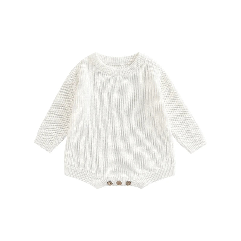 Combinaison tricot nouveau-né printemps-automne - grenouillère pull casual garçon fille 0-2 ans