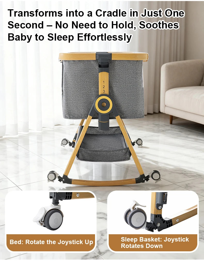 Lit bébé multifonction pliable hauteur ajustable - berceau balancelle lit dormeur portable