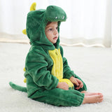 Combinaison pyjama bébé flanelle cartoon - grenouillère licorne/lapin/dinosaure animal