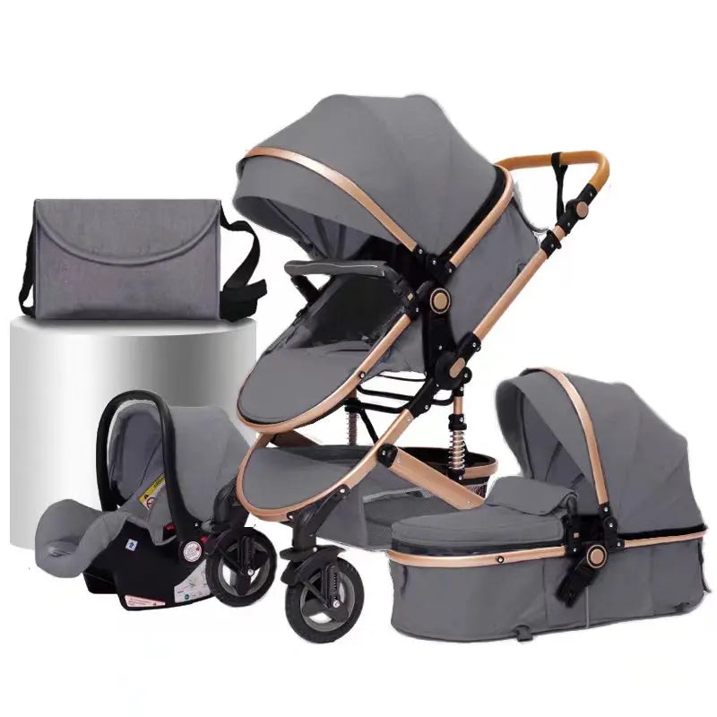 Poussette 3-en-1 pliante multifonctionnelle avec siège de sécurité livraison EU