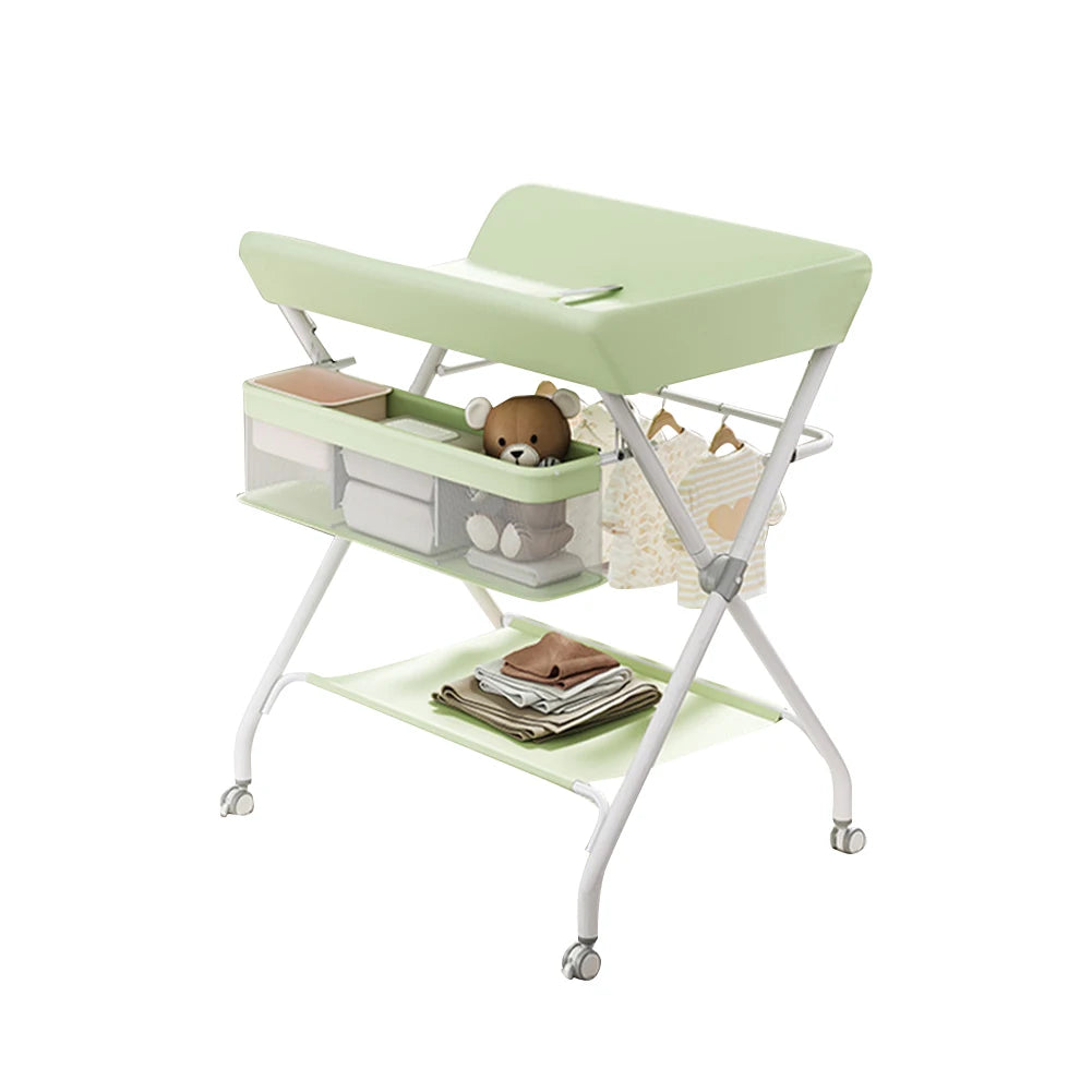 Table à langer pliable avec rangement Mybooni — Station à couches nouveau-né