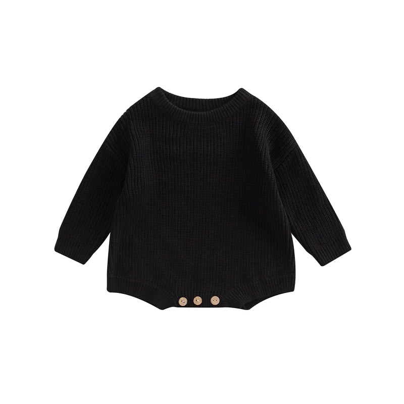 Combinaison tricot nouveau-né printemps-automne - grenouillère pull casual garçon fille 0-2 ans