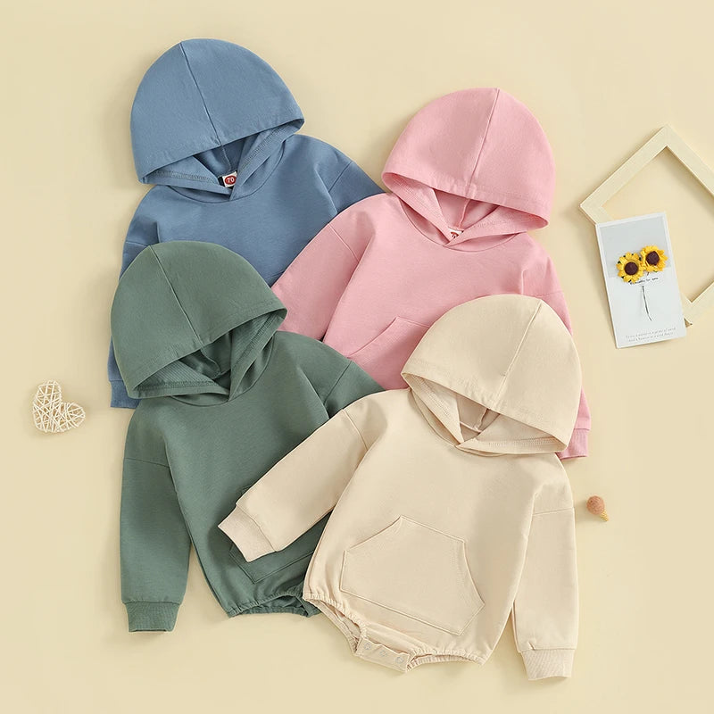 Grenouillère bébé à capuche Bouni — coloris rose unisexe 0-24 mois