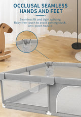 Parc bébé IMBABY gris clair - enclos bébé aire de jeux barrière sécurité enfant ball box