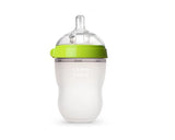Lot 2 biberons bébé sans BPA silicone vert/rose - biberon enfant 5 oz et 8 oz