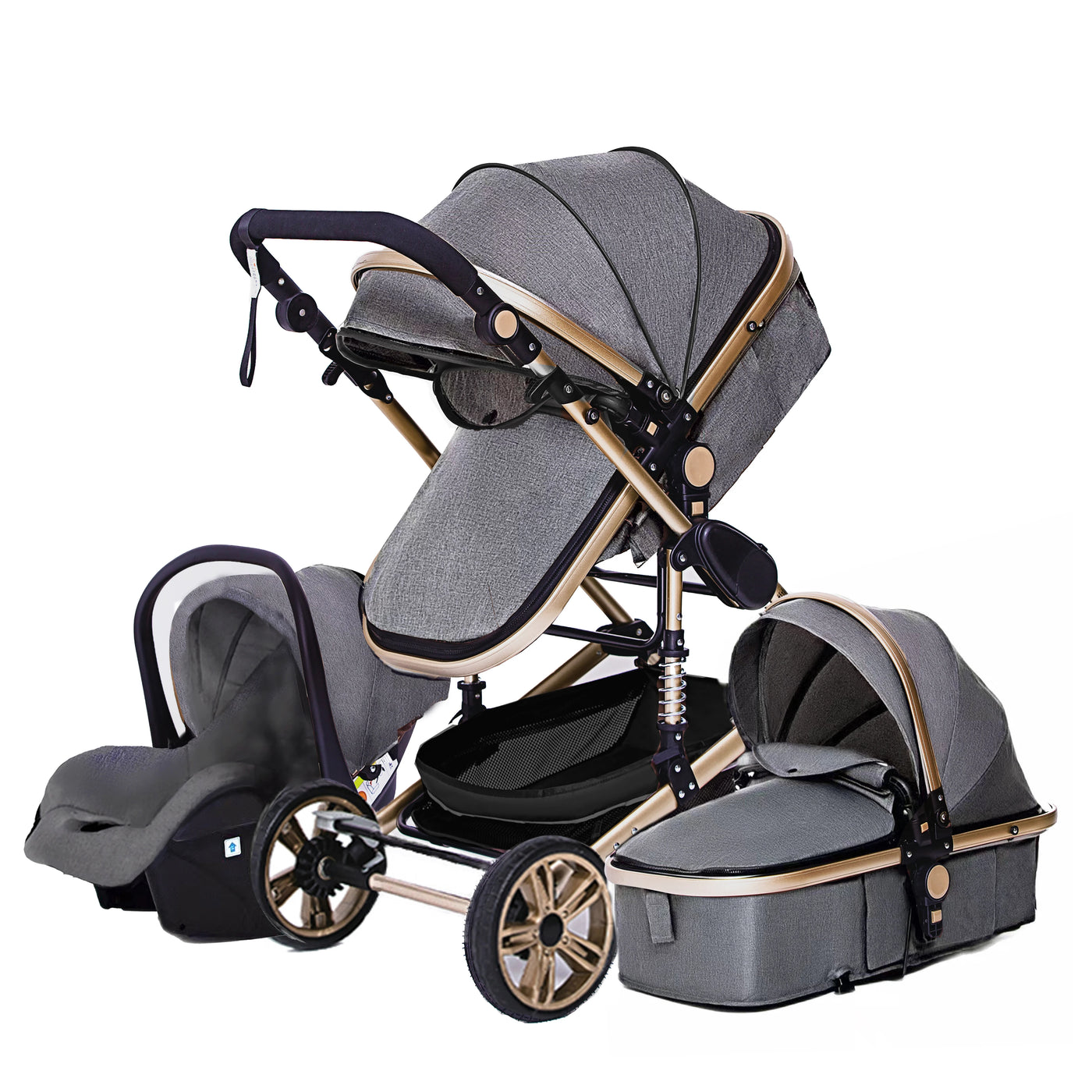 Poussette 3-en-1 pliable Bouni — Multifonction siège auto inclus
