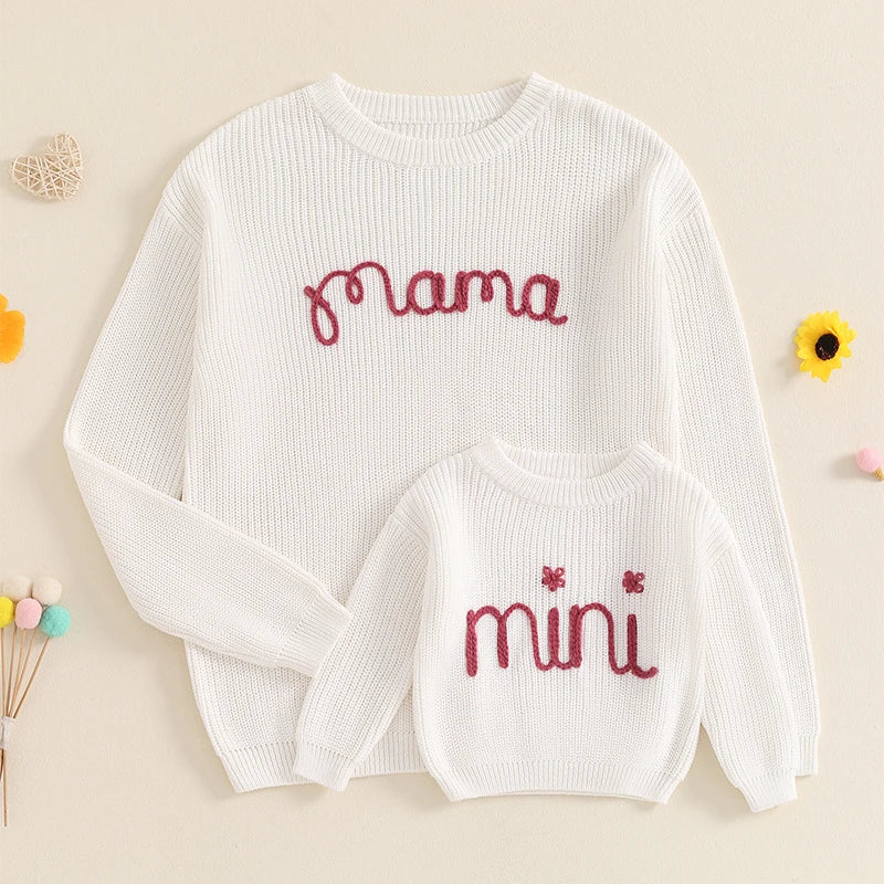 Family Matching Sweaters Mommy and Me Letter Em — vue complémentaire 3