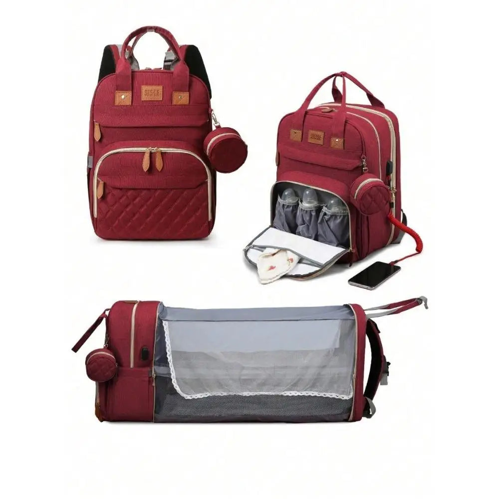 Sac à dos à langer 3-en-1 Bouni — Table à langer + Lit de voyage + Port USB