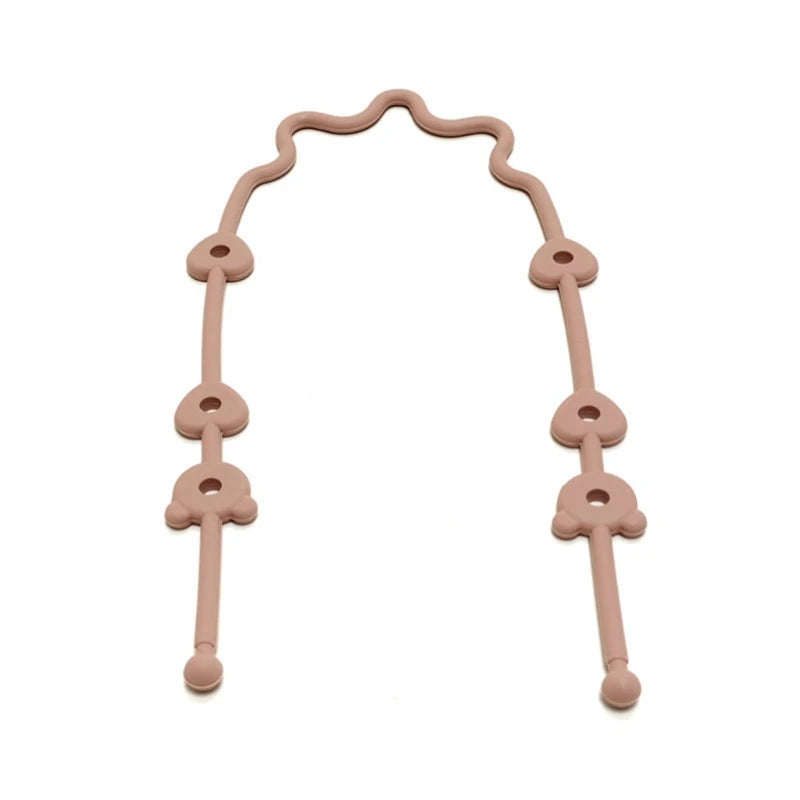 Attache-tétine silicone avec sangle de sécurité - accessoire poussette et chaise haute