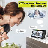 Babyphone vidéo Babystar 5 pouces PTZ télécommande - audio bidirectionnel VOX berceuses bébé