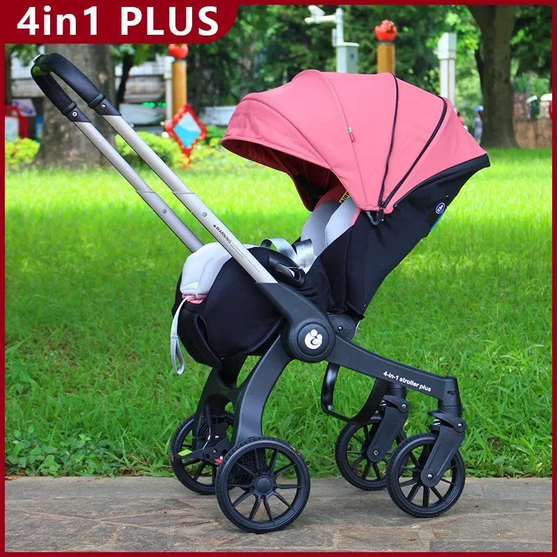 Poussette 4-en-1 pliable Mybooni — Siège auto intégré