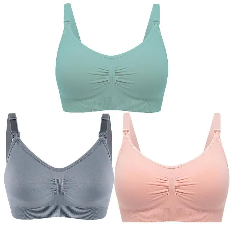 Lot 3 soutiens-gorge d'allaitement coton respirant grande taille push-up