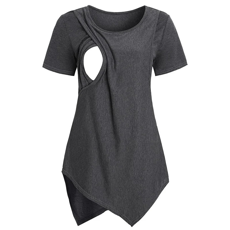Top allaitement maternité Mybooni — T-shirt manches courtes doux femme enceinte