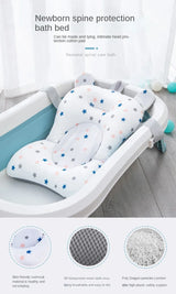 Oreiller baignoire nouveau-né antidérapant - coussin soutien corps bébé siège bain pliable tapis