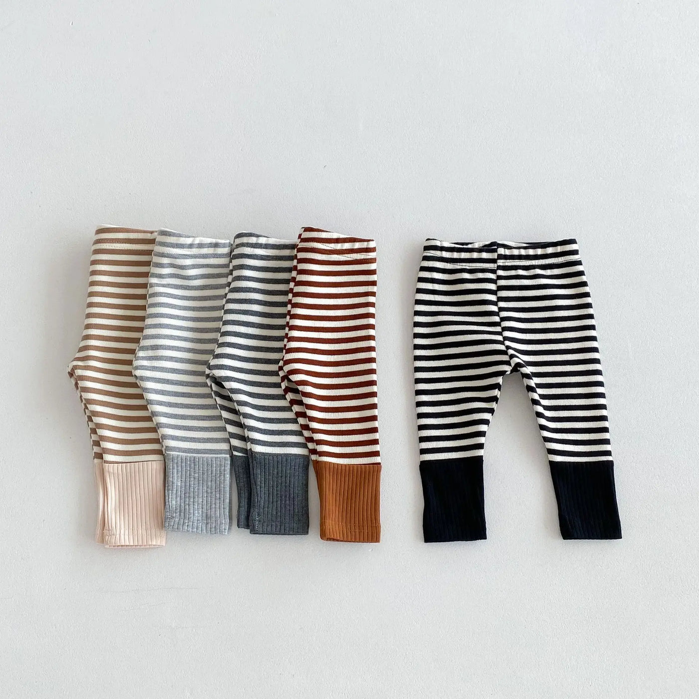 Legging bébé bicolore rayé automne - pantalon enfant couleurs bonbon 3-18 mois