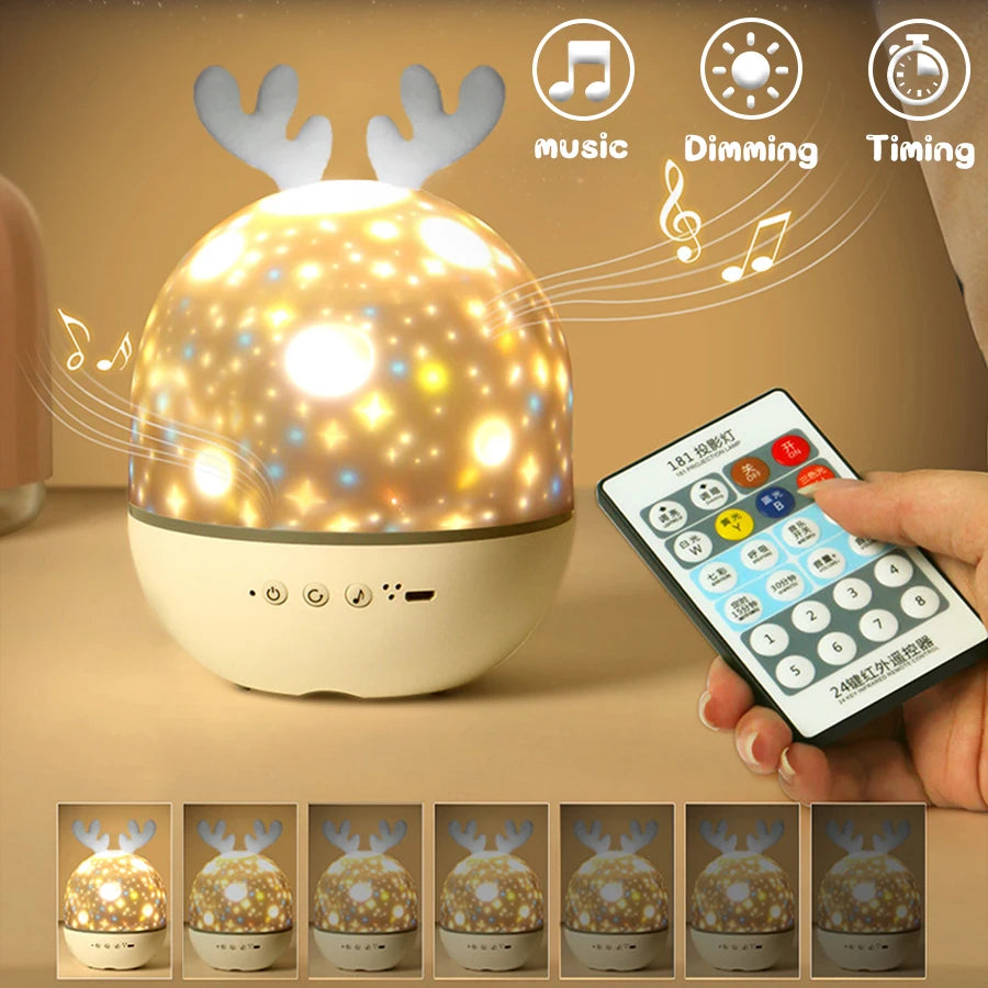 Projecteur galaxie rotatif Mybooni — Veilleuse Bluetooth musique chambre bébé
