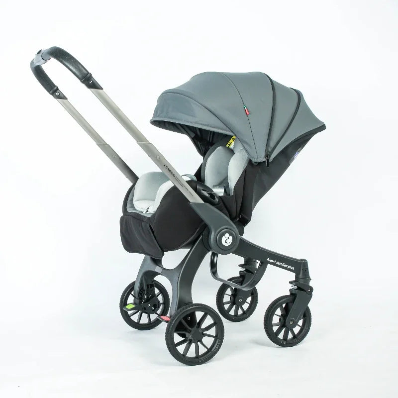 Poussette 4-en-1 multifonctionnelle pliable avec siège auto bébé EU Stock