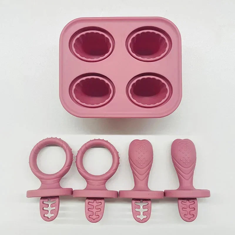 5 anneaux dentition bébé silicone BPA free - porte-aliments fruits légumes forme lapin anti-chute