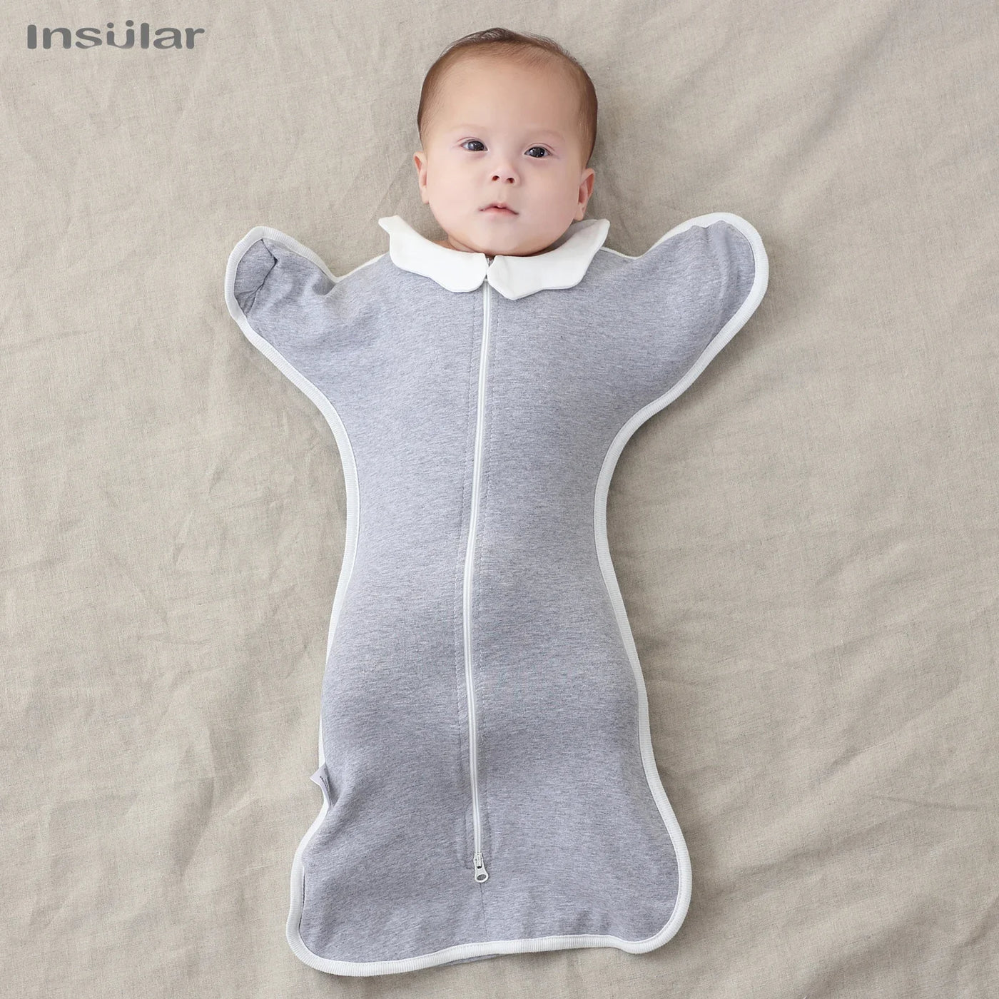 Gigoteuse nouveau-né anti-sursaut mains levées coton - turbulette emmaillotage couverture bébé