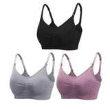 Lot 3 soutiens-gorge d'allaitement coton respirant grande taille push-up