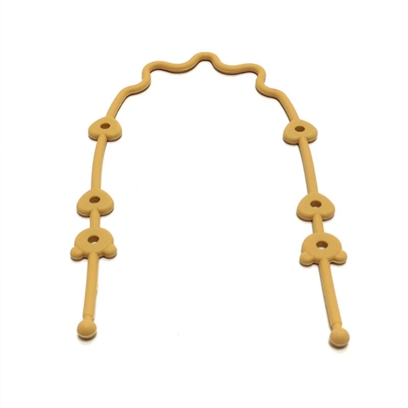 Attache-tétine silicone avec sangle de sécurité - accessoire poussette et chaise haute