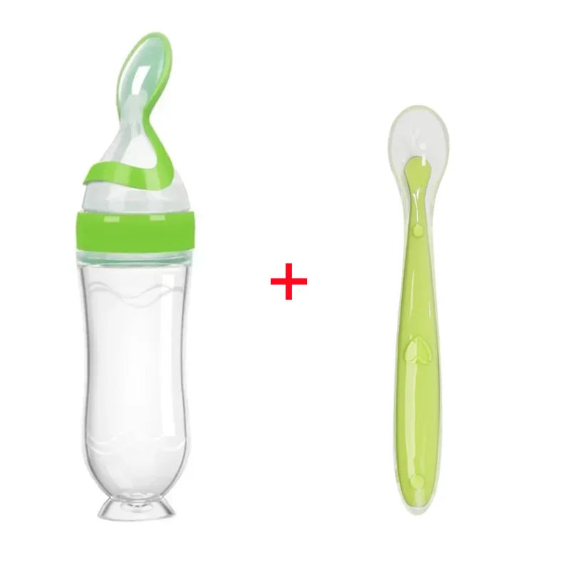 Biberon avec cuillère silicone Mybooni — Set alimentation bébé et tout-petit