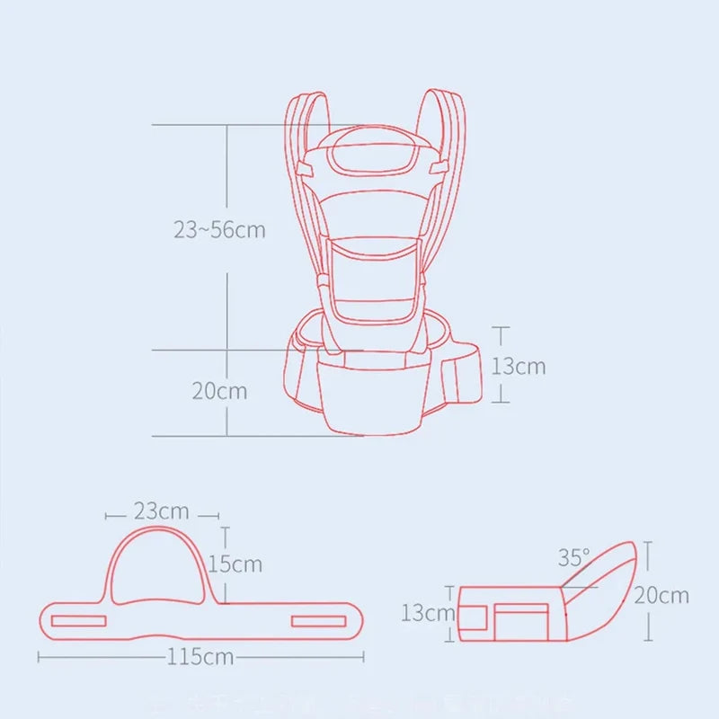 Porte-bébé ergonomique nouveau-né sac à dos - siège hanches face avant kangourou écharpe voyage