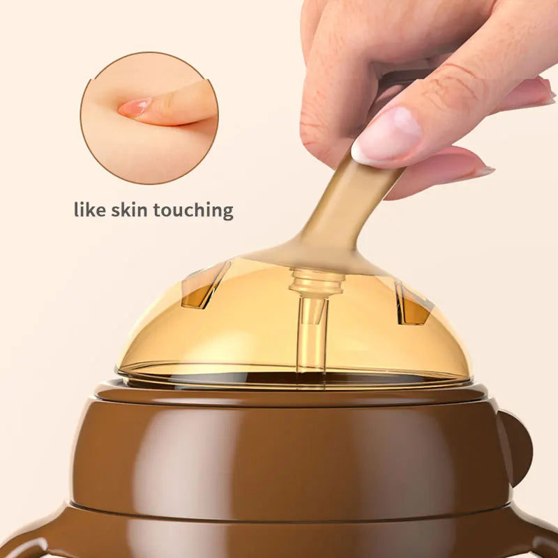 Biberon silicone nano avec poignée anti-étouffement pour sevrage bébé