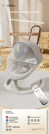 Balancelle bébé électrique automatique - chaise oscillante 5 points avec télécommande