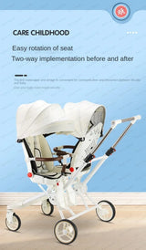 Poussette double légère pliable multifonctionnelle pour jumeaux