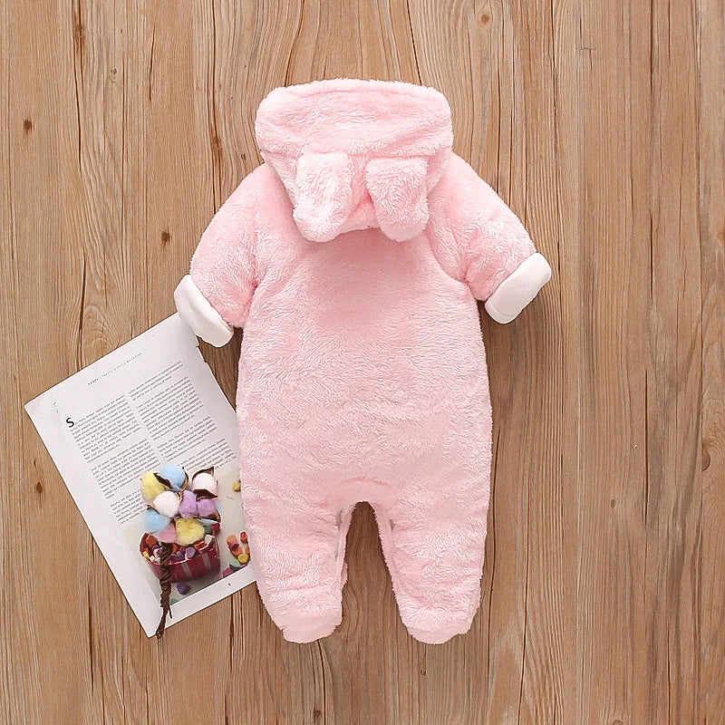 Combinaison bébé automne-hiver peluche chaud - grenouillère cartoon chien/lapin 0-2 ans