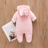 Combinaison bébé automne-hiver peluche chaud - grenouillère cartoon chien/lapin 0-2 ans