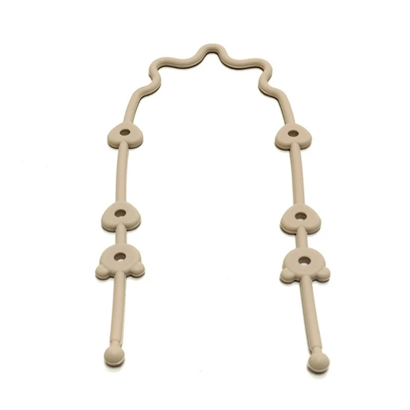 Attache-tétine silicone avec sangle de sécurité - accessoire poussette et chaise haute