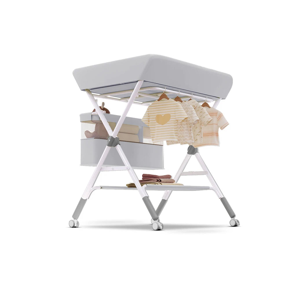 Table à langer pliable avec rangement Mybooni — Station à couches nouveau-né