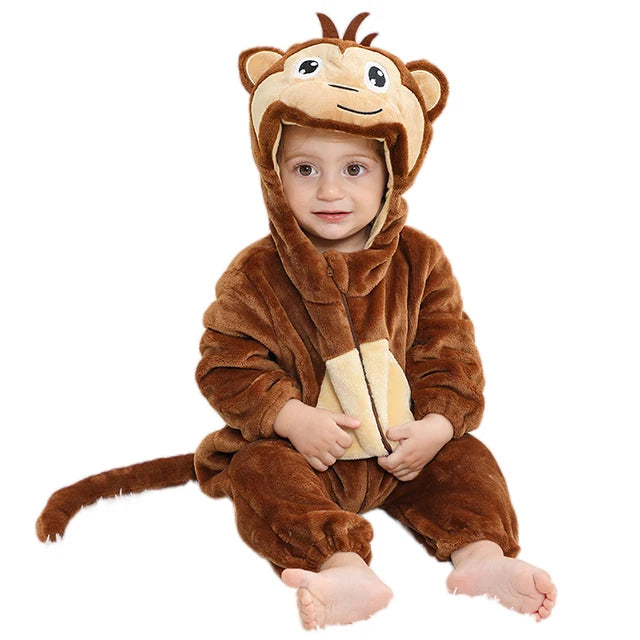 Grenouillère hiver animaux à capuche Mybooni — Combinaison 0-18M