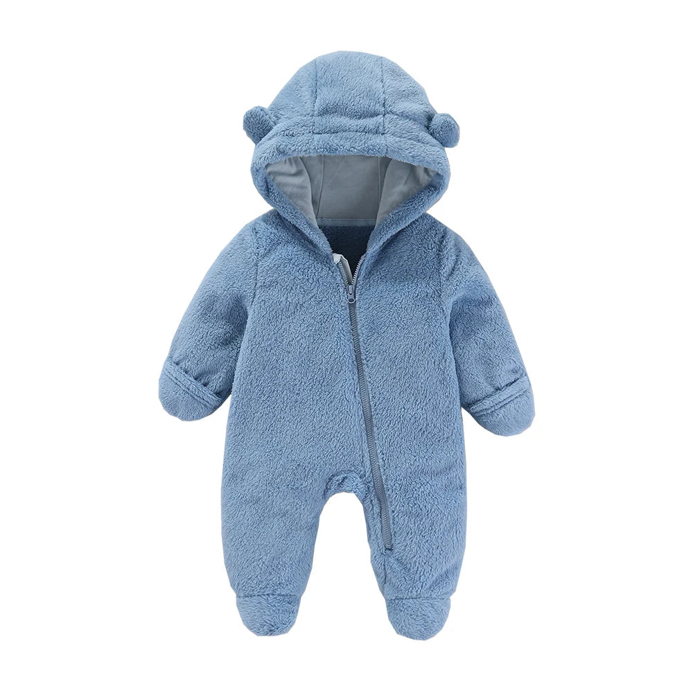 Grenouillère bébé flanelle douce chaude - combinaison imprimée cartoon automne-hiver 0-19 mois