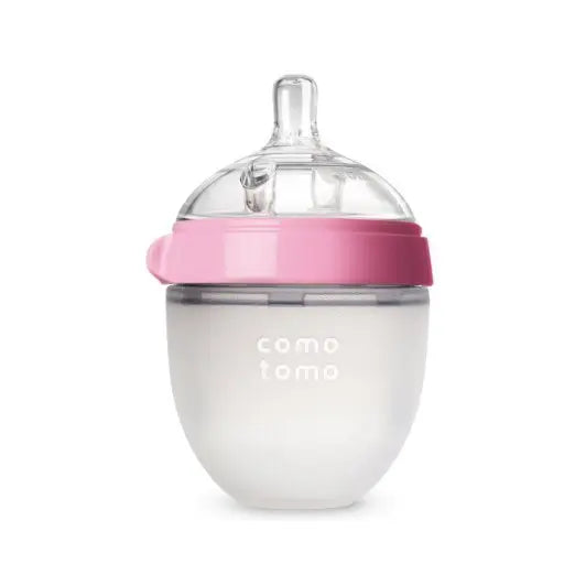Lot 2 biberons bébé sans BPA Mybooni — Silicone 150 ml et 240 ml vert/rose