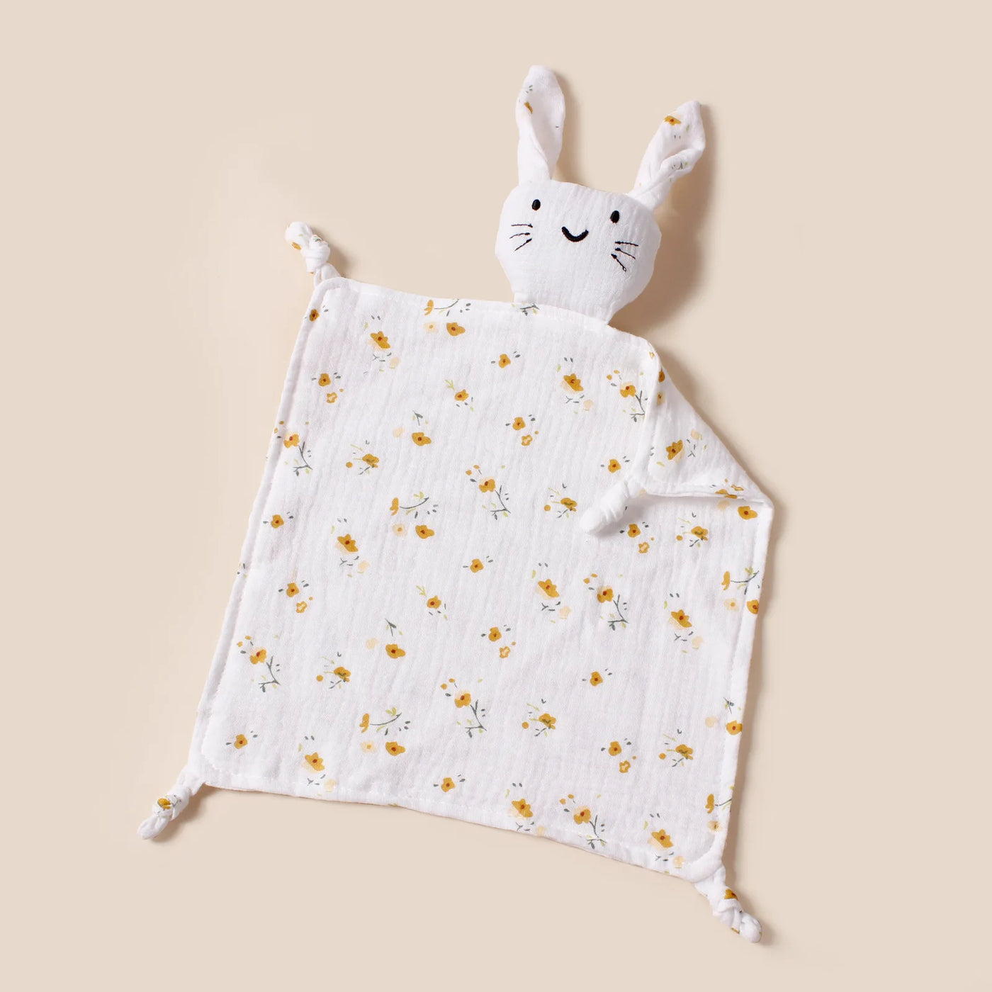 Doudou chat en mousseline coton pour nouveau-né