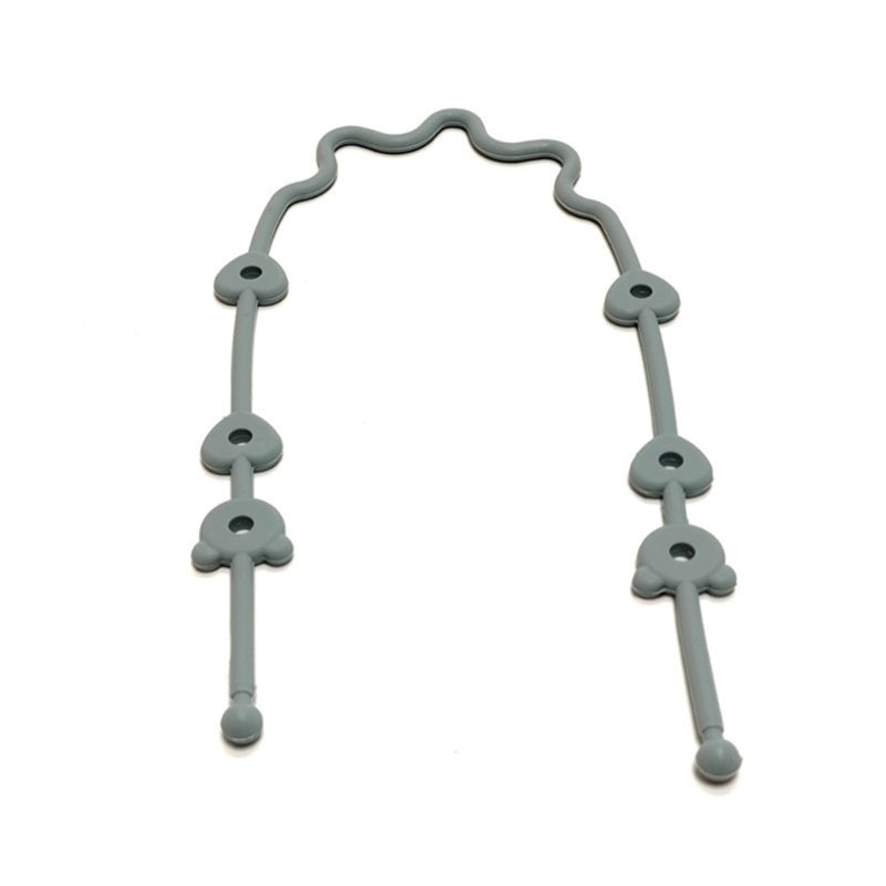 Attache-tétine silicone avec sangle de sécurité - accessoire poussette et chaise haute