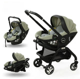 Poussette 3-en-1 portable Bouni — Nacelle nouveau-né siège auto certifié EU