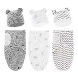 Ensemble couverture et bonnet pour nouveau-né en coton 0-6 mois