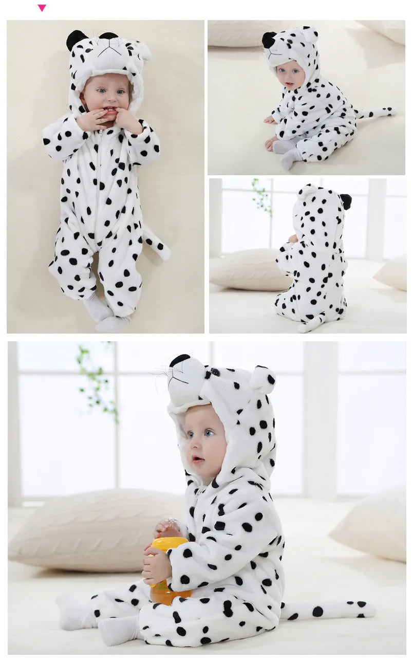 Combinaison pyjama bébé flanelle cartoon - grenouillère licorne/lapin/dinosaure animal