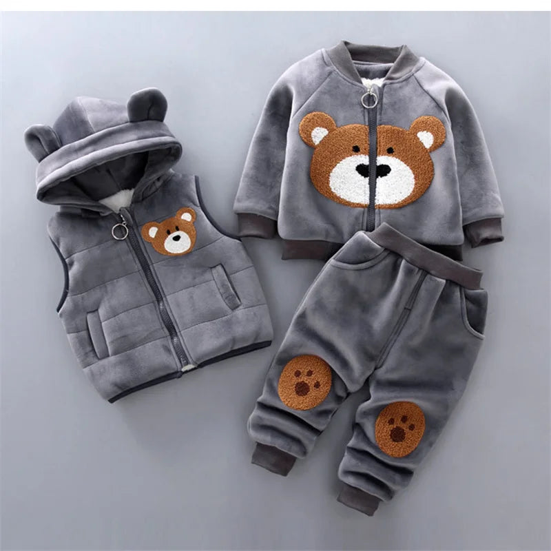 Ensemble sweat à capuche + pantalon bébé garçon/fille - tenue chaude automne-hiver nouveau-né