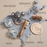 Coffret bain bébé 7 pièces Bouni — Couverture double face et accessoires naissance